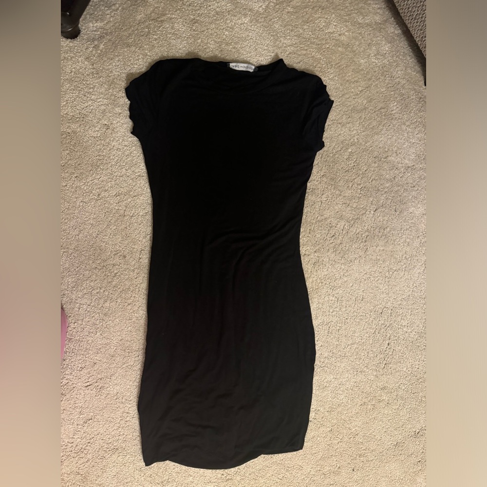naked wardrobe bodycon mini black dress